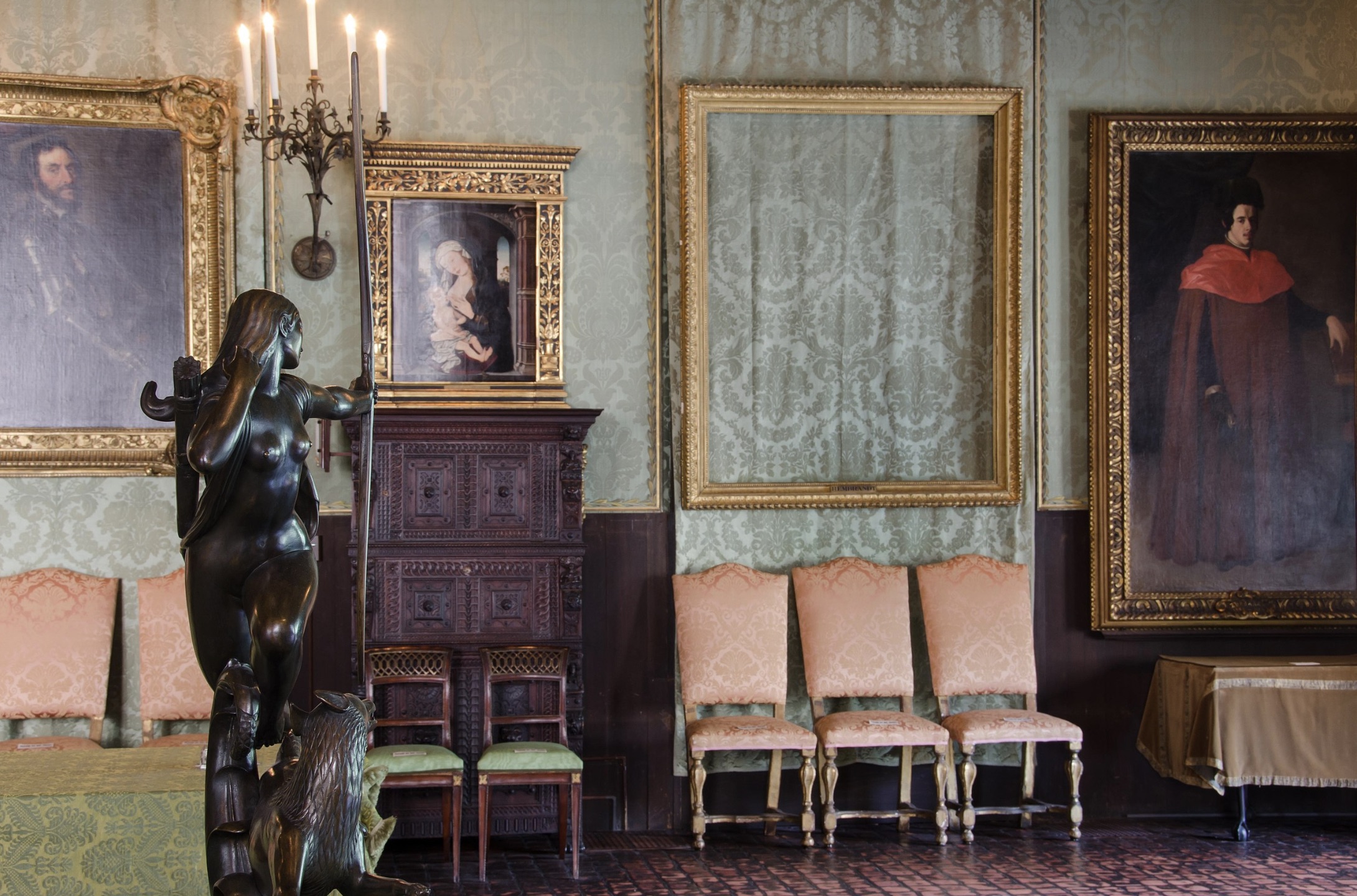 The frame which once held Rembrandt's “The Storm on the Sea of Galilee” (1633) 